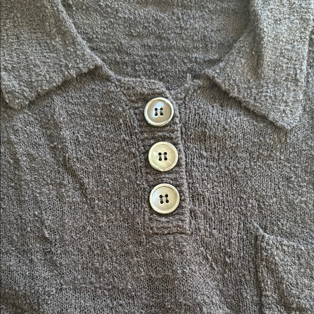 Alex Mill Charcoal Button-Up Polo - Picture 3 of 6